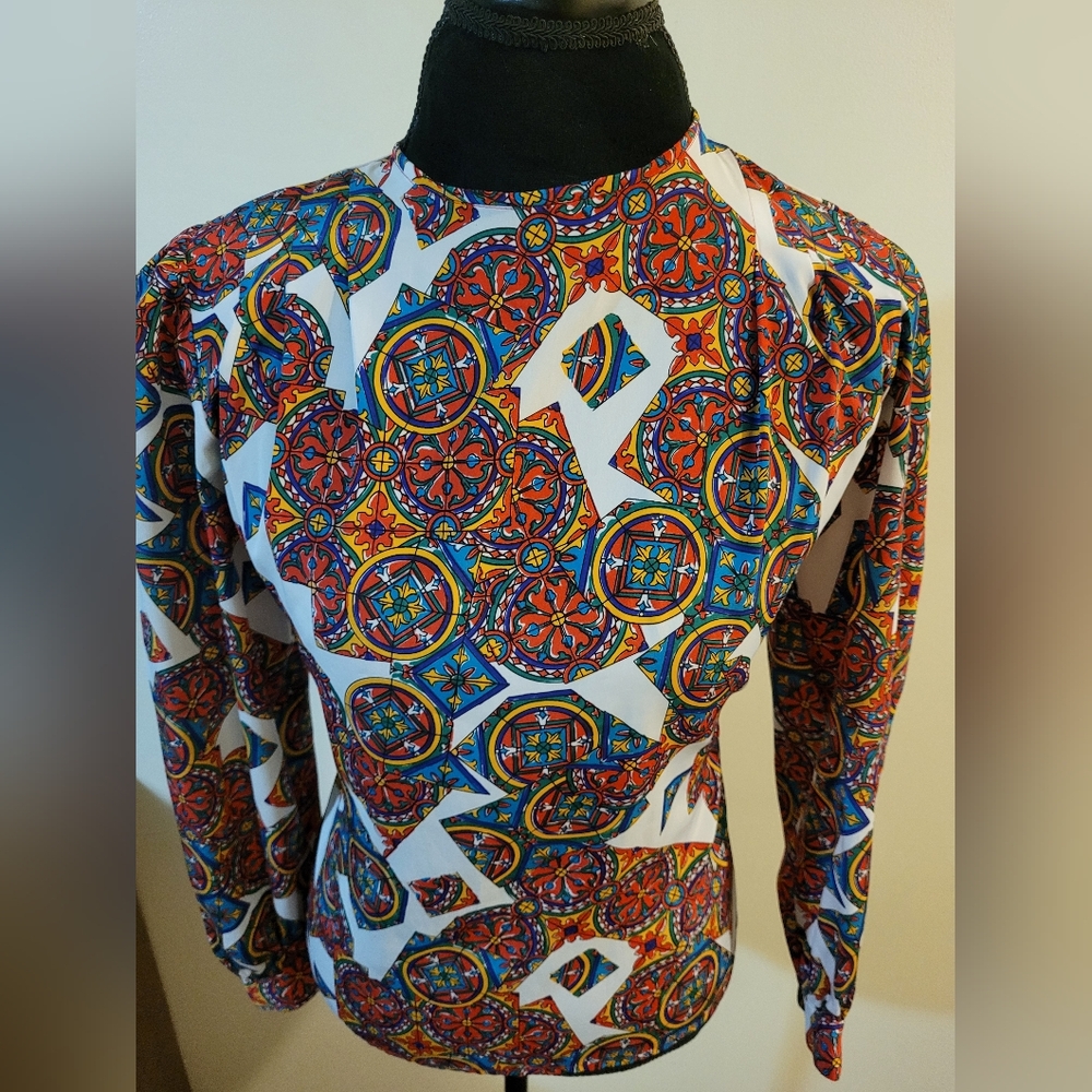 Multicolored Psychedelic Pullover Vintage Blouse